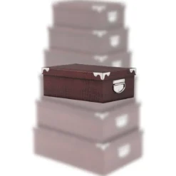 BOITE COINS METAL CROCO NOIR 44X31X15CM