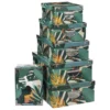 BOITE COINS METAL IMPRIME TROPIQUE D.44X31X15CM