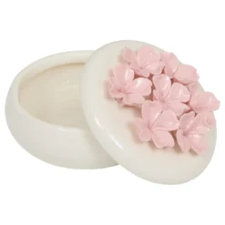 BOITE DECO CERAMIQUE FLEUR DE ROSE