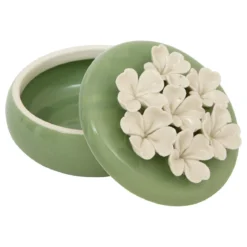 BOITE DECO CERAMIQUE FLEUR DE ROSE