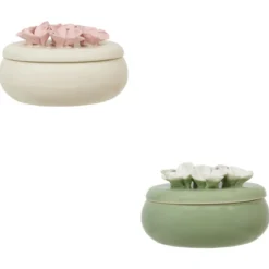 BOITE DECO CERAMIQUE FLEUR DE ROSE