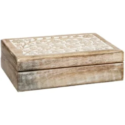 BOITE DECO RECTANGLE BOIS RITUAL D.21X14X6CM