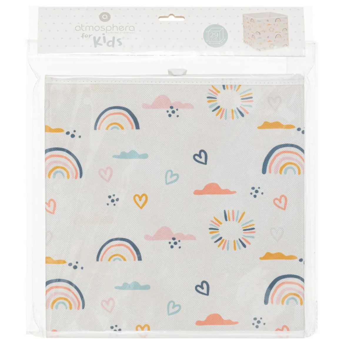 BOITE DE RANGEMENT ARC EN CIEL AOP 29X29CM