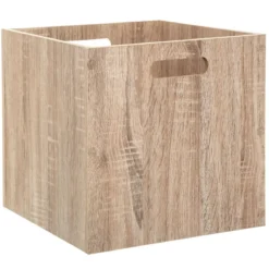 BOITE DE RANGEMENT BOIS NATUREL 31X31CM