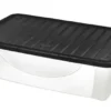 BOITE DE RANGEMENT DESSOUS DE LIT COUVERCLE NOIR 27L