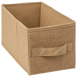 BOITE DE RANGEMENT TOILE DE JUTE 15X31CM