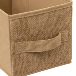 BOITE DE RANGEMENT TOILE DE JUTE 15X31CM