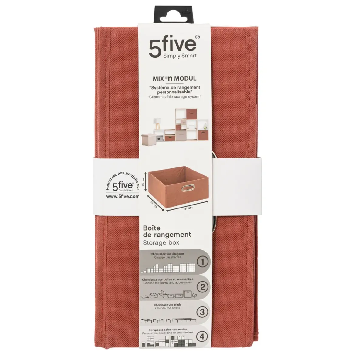 BOITE DE RANGEMENT 31X15CM TERRE SIENNE