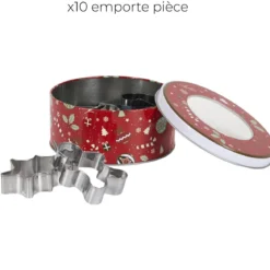 BOITE METAL AVEC EMPORTE PIECE X10 PIECES