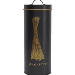 BOITE METAL NOIR ET DORE SPAGHETTI