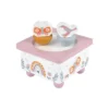 BOITE MUSIQUE BOIS AVEC ANIMAUX FANTASY GARDEN 10X10X11CM