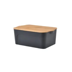 BOITE PLASTIQUE COUVERCLE BAMBOU 5L 28X18X10.5CM ANTHRACITE