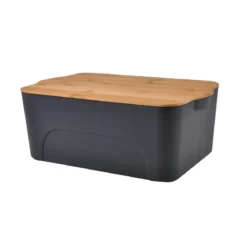 BOITE PLASTIQUE COUVERCLE BAMBOU 16L 40X27X15CM ANTHRACITE