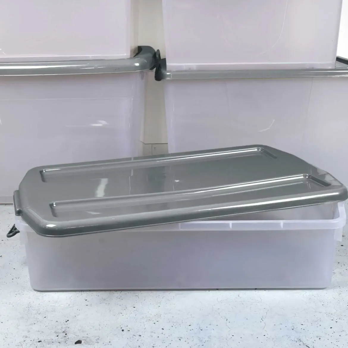 BOITE RANGEMENT PLASTIQUE DESSOUS LIT 45L