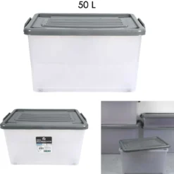 BOITE RANGEMENT PLASTIQUE 50L