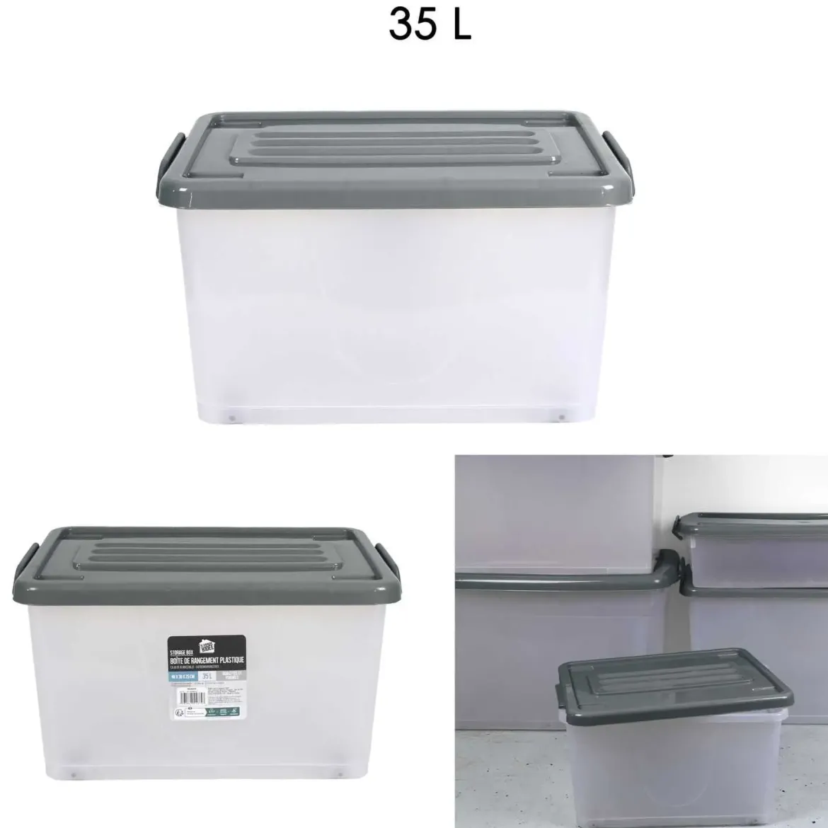 BOITE RANGEMENT PLASTIQUE 35L