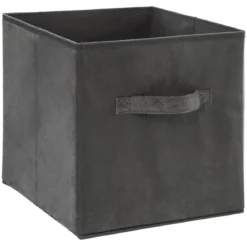 BOITE RANGEMENT VELOURS GRIS FONCE 31X31CM