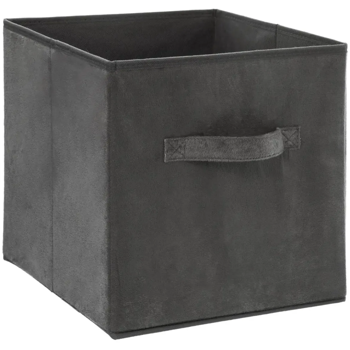 BOITE RANGEMENT VELOURS GRIS FONCE 31X31CM