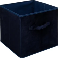 BOITE RANGEMENT VELOURS MARINE 31X31CM