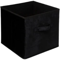 BOITE RANGEMENT VELOURS NOIR 31X31CM