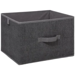 BOITE RANGEMENT 31X28X24CM GRIS CHINE