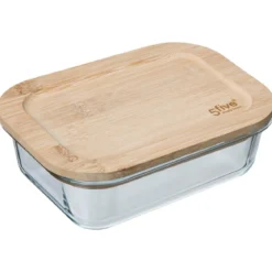 BOITE VERRE ET BAMBOU RECTANGLE 0.38L