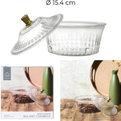 BOL AVEC COUVERCLE PLASTIQUE D15.4CM SABAH