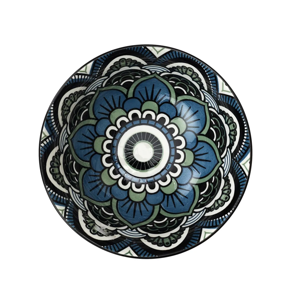 BOL MANDALA BLEU D.15CM