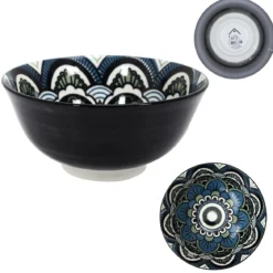 BOL MANDALA BLEU D.15CM