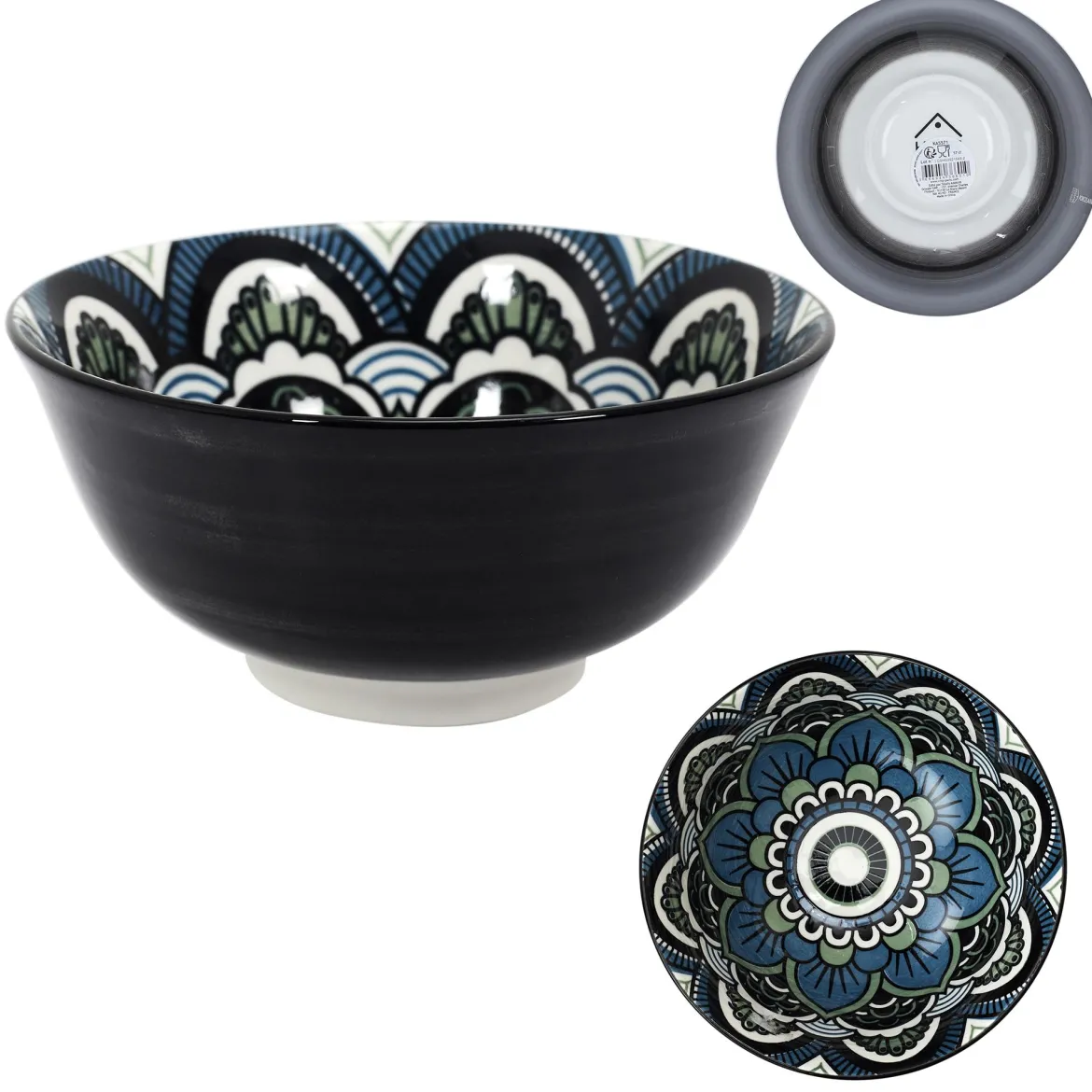 BOL MANDALA BLEU D.15CM