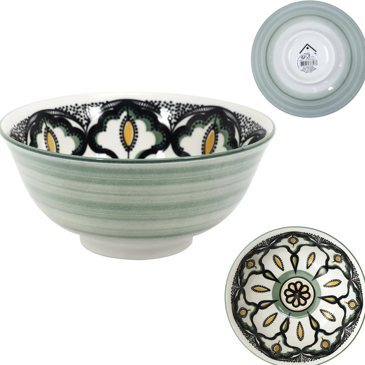 BOL MANDALA VERT D.15CM