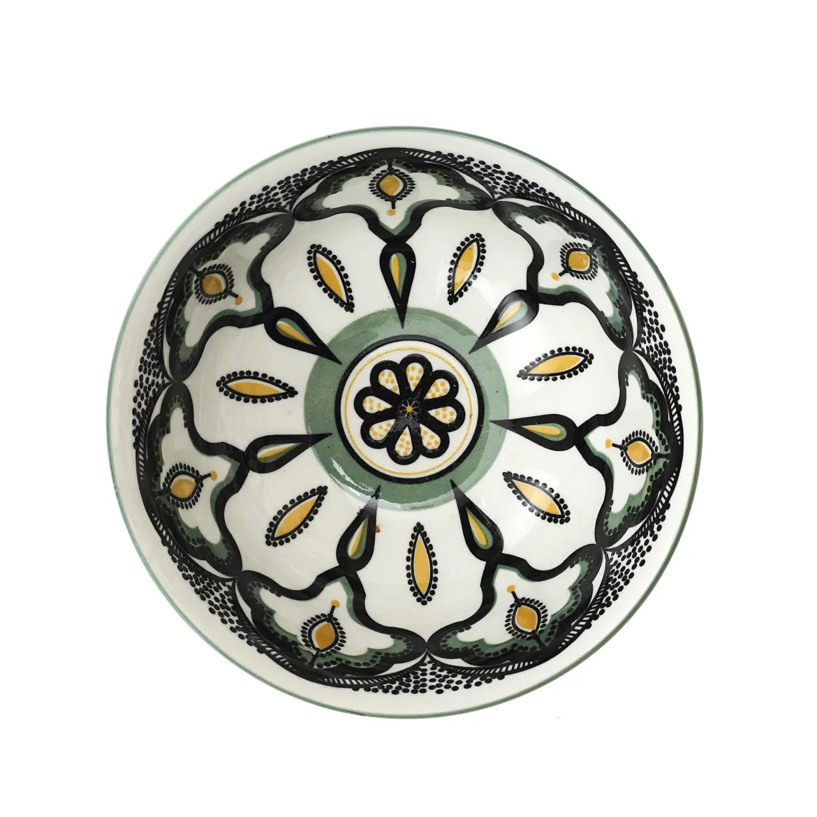 BOL MANDALA VERT D.15CM