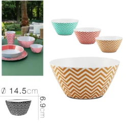 BOL MELAMINE ZIGZAG D.14.5X6.9CM