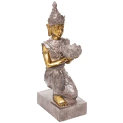 BOUDDHA ASSIS RESINE LEE H.45.3CM