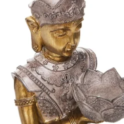 BOUDDHA ASSIS RESINE LEE H.45.3CM