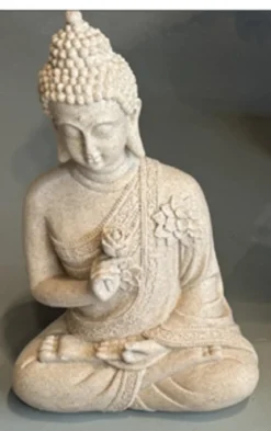 BOUDDHA ASSIS RESINE SALMA H.27CM