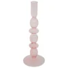 BOUGEOIR VERRE BULLES ROSE H.25.7CM
