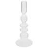 BOUGEOIR VERRE BULLES TRANSPARENT H.22CM
