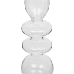 BOUGEOIR VERRE BULLES TRANSPARENT H.22CM