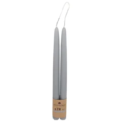 BOUGIE BATON HUGO GRIS H.30CM X2 PIECES