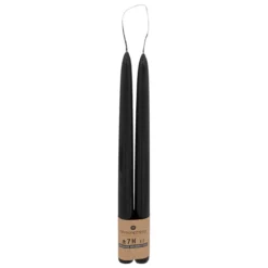 BOUGIE BATON HUGO NOIR H.30CM X2 PIECES