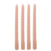 BOUGIE BATON TWIST HUGO ROSE H.25CM X4 PIECES