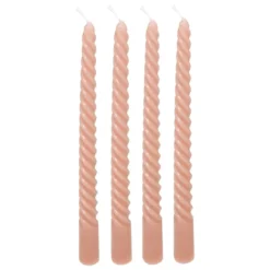 BOUGIE BATON TWIST HUGO ROSE H.25CM X4 PIECES