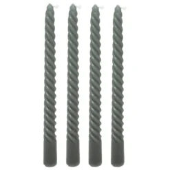 BOUGIE BATON TWIST HUGO VERT H.25CM X4 PIECES