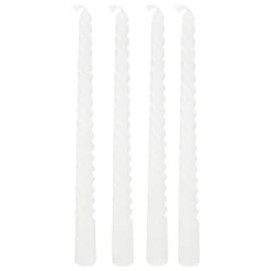 BOUGIE BATON TWIST MANY BLANC H.25CM X4 PIECES