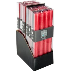 BOUGIE BATON X4 RUSTIC ROUGE H.24.5CM