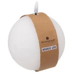 BOUGIE BOULE LED MOLIA BLANC D.12CM