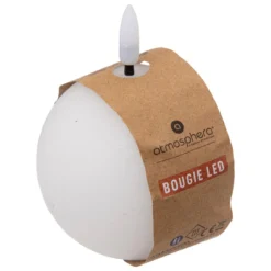 BOUGIE BOULE LED MOLIA BLANC D.8CM