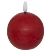 BOUGIE BOULE LED MOLIA ROUGE D.12CM