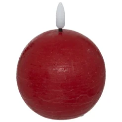 BOUGIE BOULE LED MOLIA ROUGE D.12CM
